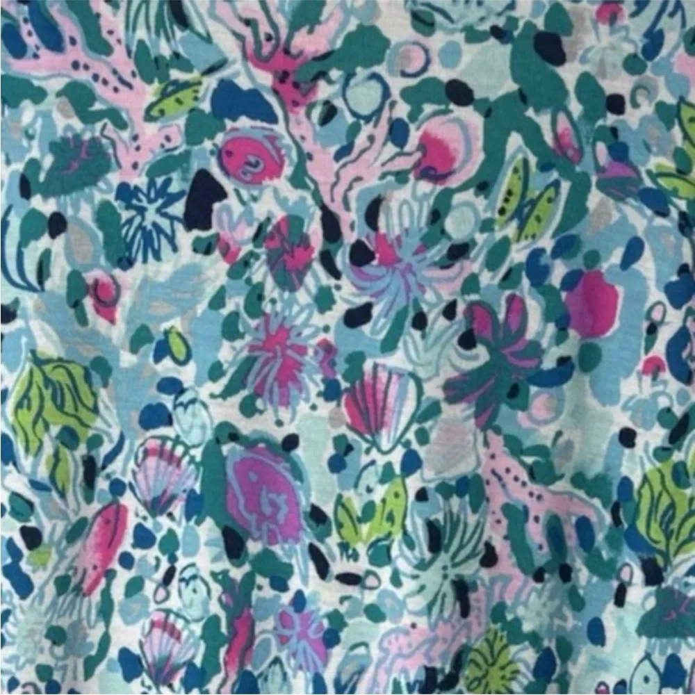 Lilly Pulitzer Pajama Shirt Size Medium Short Sleeves Button Up Colorful Soft - Picture 5 of 6